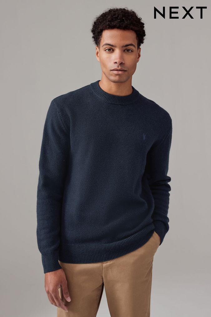 Mens Lambs Wool Jumpers Mens Plane Jumpers Next Official Site