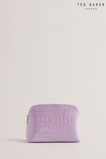 Ted Baker Purple Crocala Croc Effect Makeup Bag (B95232) | £35