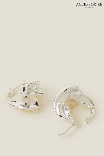 Accessorize Sterling Silver Plated Chunky Twist Hoops (B95233) | £16