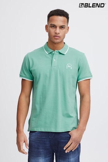 Blend Green Pique Short Sleeve Polo Shirt (B95443) | £16