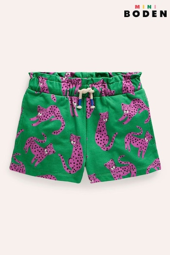 Boden Green Ruffle Waist Sweat Shorts (B95625) | £17 - £19