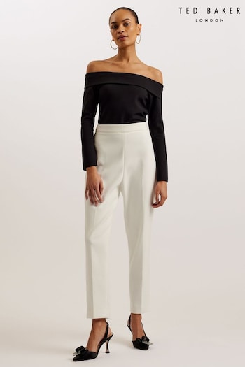 Ted Baker Phollyy Off The Shoulder Fitted Black Top (B95654) | £75