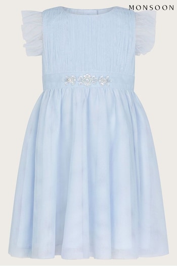 Monsoon Blue Baby Penelope Belt Dress (B95666) | £28 - £30