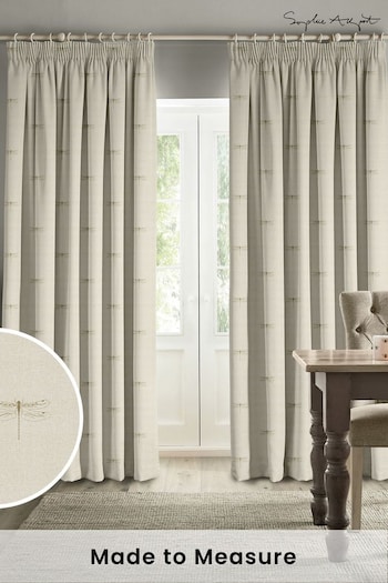 Sophie Allport Neutral Gold Vector Dragonfly Made to Measure Curtains (B95706) | £91
