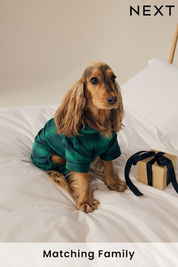 Green/Navy Check Matching Family Pet 100% Cotton Pyjamas (B95840) | £18