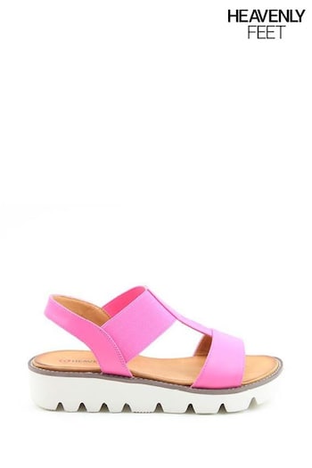 Heavenly Feet Hot Pink Ritz Litesoles Sandals (B96046) | £40