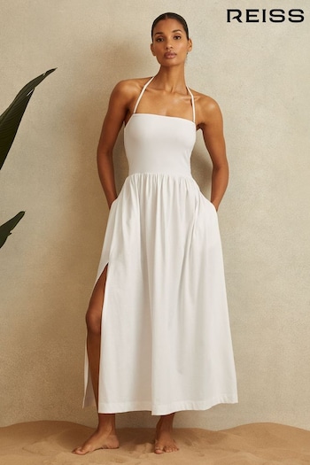 Reiss White Yara Removable Strap Beach Dress (B96163) | £148