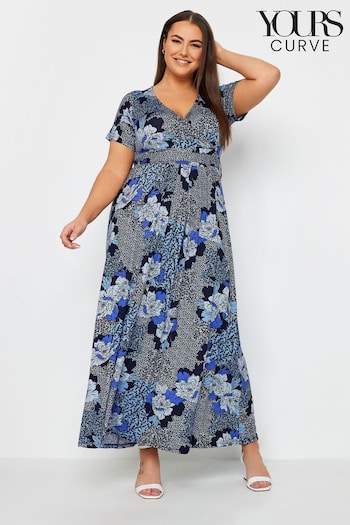 Blue Wrap Maxi Dress (B96198) | £37