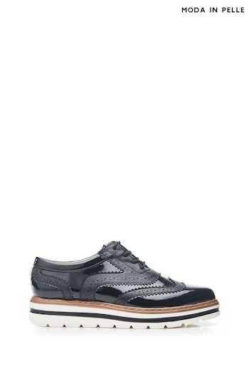 Moda in Pelle Bennisiss Lace-up Patent Black Brogue (B96334) | £89