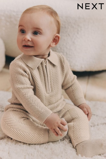 Neutral Baby Knitted Jumper and Leggings Set (0mths-2yrs) (B96467) | £18 - £20