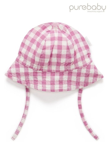 Purebaby Pink Gingham Hat (B96503) | £20
