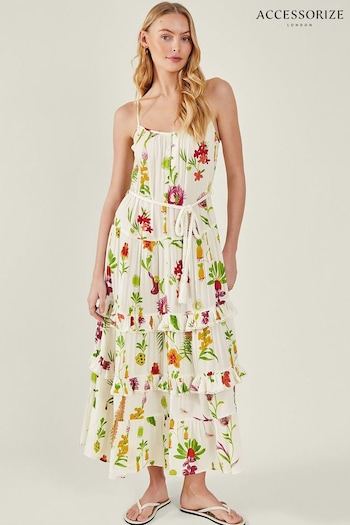 Accessorize Botanical Strap White owens Dress (B96639) | £55