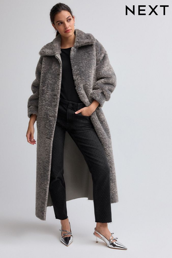 Women s Grey Long Coats Jackets Next Official Site