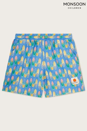 Monsoon Blue Surfboard Print Swim Shorts (B96667) | £20 - £24