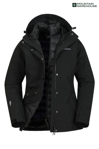 Mountain Warehouse Black Jeanss Alaskan 3 in 1 Waterproof Jacket (B96745) | £144