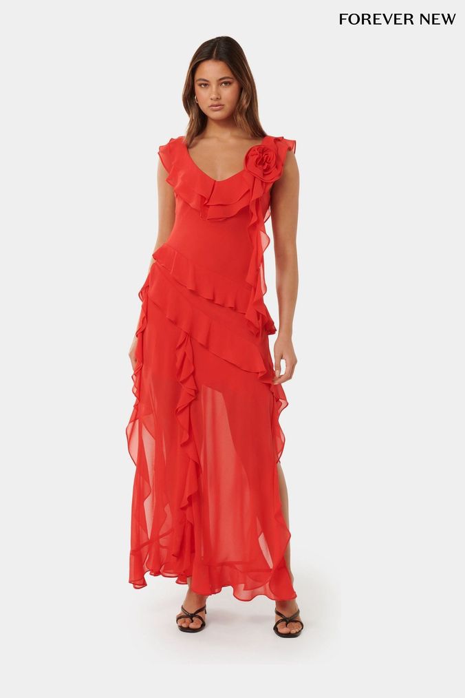 Selena Ruffle Shoulder Maxi Dress by Forever New Online | THE ICONIC |  Australia