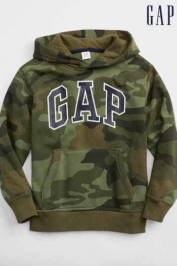 Gap Green Camouflage Logo Pullover Hoodie (4-13yrs) (B96832) | £20