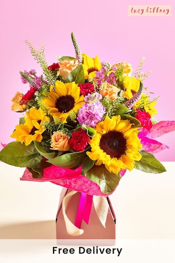 Lucy Tiffney Bright Sunflower Fresh Flower Bouquet in Gift Bag (B96856) | £45