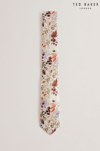 Ted Baker White Moiselt Bold Floral Silk Tie (B96896) | £45