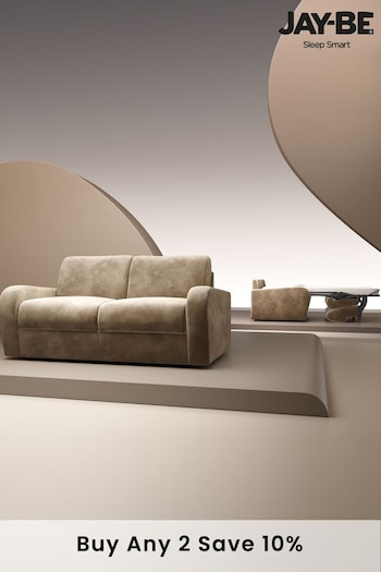 Jay-Be Luxe Velvet Cedar Mink Brown Deco 2 Seater Sofa Bed (B96925) | £3,000