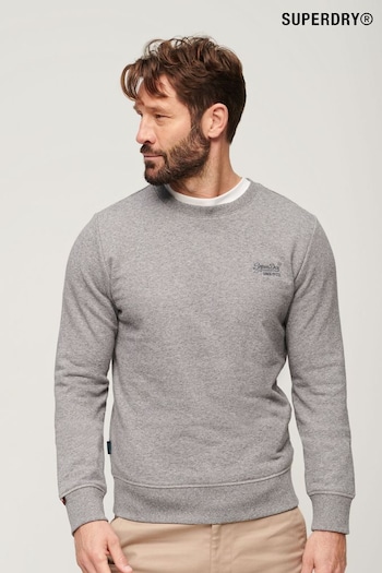 Superdry Mid Grey Essential Logo Crew Sweatshirt (B96926) | £50