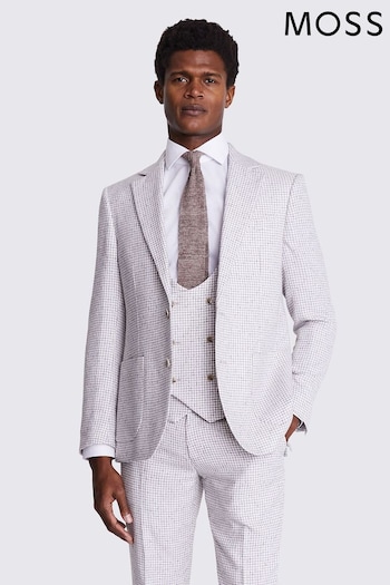 MOSS Tailored Fit Grey/White Houndstooth Jacket (B96934) | £159