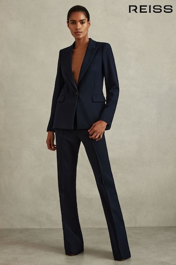 Reiss Navy Gabi Flared Suit Trousers Rosso (B96972) | £110