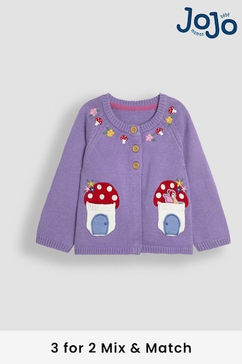 JoJo Maman Bébé Lilac Pet In Pocket Cardigan (B97022) | £27