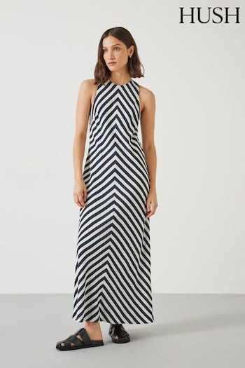 Hush Black Imani Stripe Maxi Dress (B97045) | £110