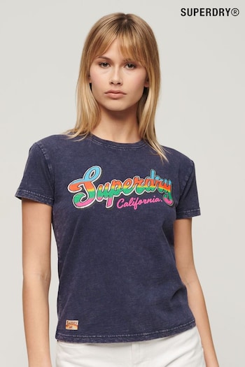 SUPERDRY Blue SUPERDRY Cali Sticker Fitted T-Shirt (B97075) | £27