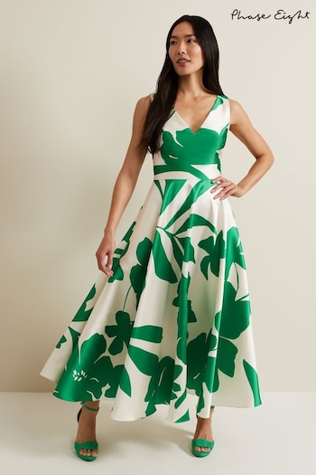 Phase Eight Green Fit And Flare Delcia Printed Dress (B97140) | £199