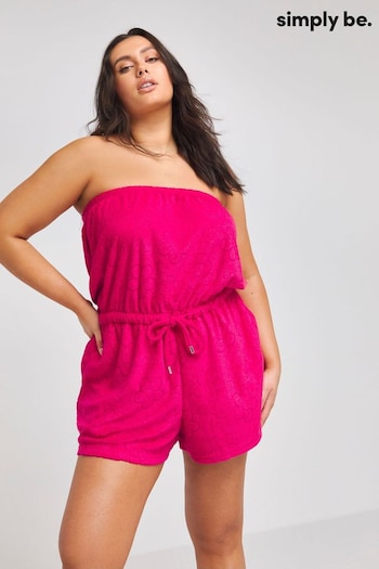Simply Be Pink Towelling Playsuit (B97170) | £26