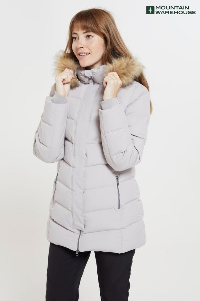 Ladies cream padded coat clearance
