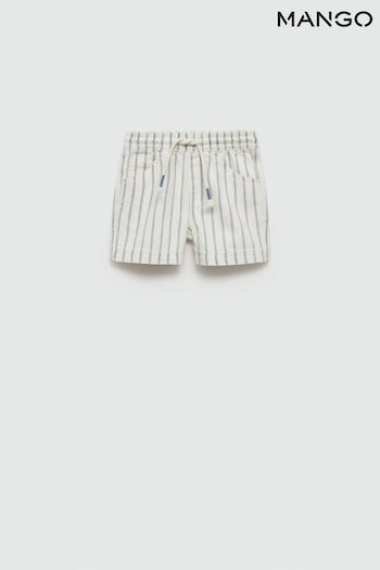Mango Grey Striped Cotton Bermuda Shorts (B97474) | £18