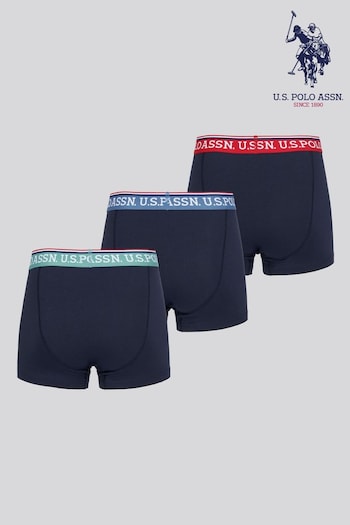 U.S. Polo Assn. Mens Blue Big And Tall Mixed Boxer Shorts 3 Pack (B97513) | £40