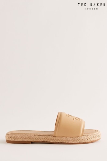Ted Baker Cream Portiya Flat Espadrilles Ego Sandals With Signature Logo (B97651) | £95
