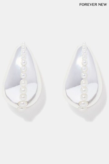 Forever New Silver Tone Signature Torrie Teardrop Pearl Earrings (B97707) | £20