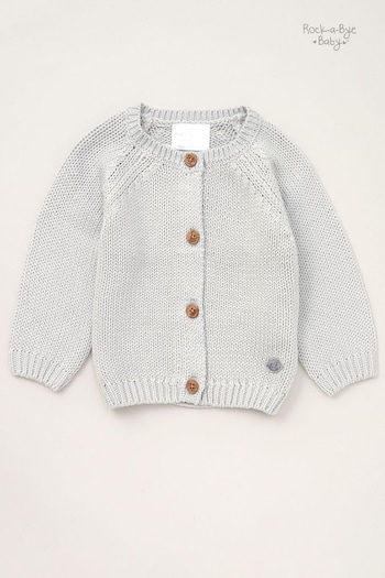Rock-A-Bye Baby Boutique Grey Cosy Cotton Knit Cardigan (B97801) | £18