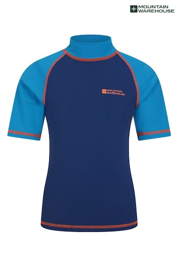 Mountain Warehouse Blue Short Sleeved Kids Rash Vest (B97846) | £21