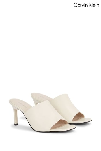 Calvin nero Klein Natural Leather Heel Mules (B97858) | £180