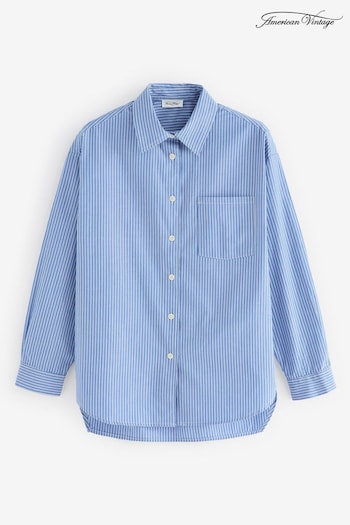 American Vintage Boyfriend Blue Zatybay Shirt (B97903) | £115