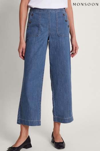 Monsoon Blue Harper Regular Length Crop Jeans (B97936) | £59
