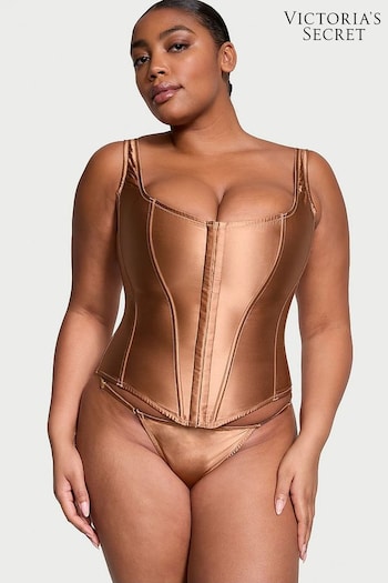Victoria's Secret Toffee Nude Archive Satin Corset and Knicker Set (B97955) | £85