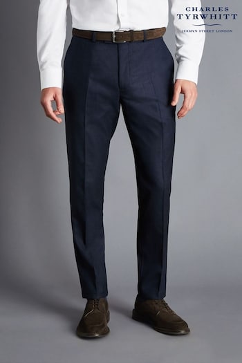 Charles Tyrwhitt Blue Slim Fit End On End Ultimate Performance Suit: Trousers (B97959) | £120