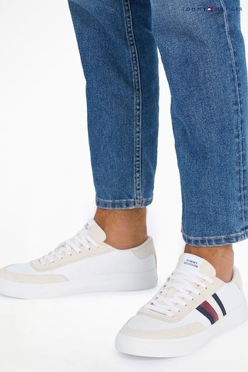 Tommy Tjw Hilfiger Cupset Leather White Trainers (B97964) | £120