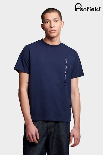 Penfield Mens Relaxed Fit Blue For Life In The Open T-Shirt (B98089) | £35