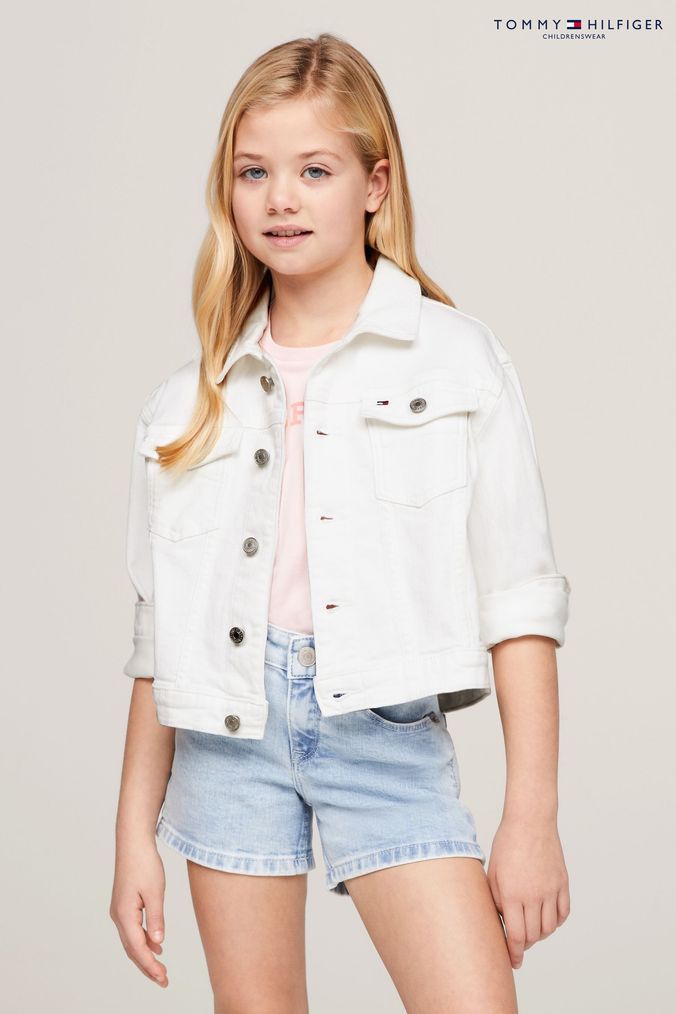 Girls White Denim Coats Jackets Next Official Site
