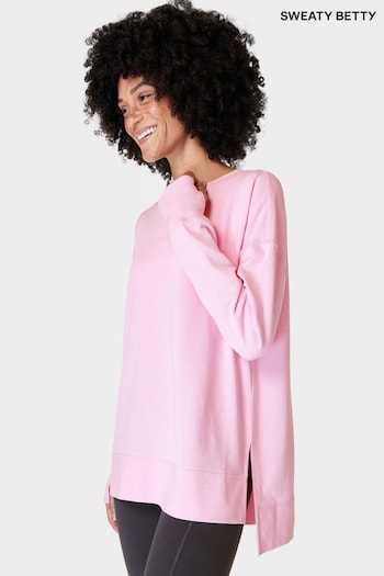 Sweaty Betty Chalk Pink After Class Longline Sweatshirt (B98303) | £65