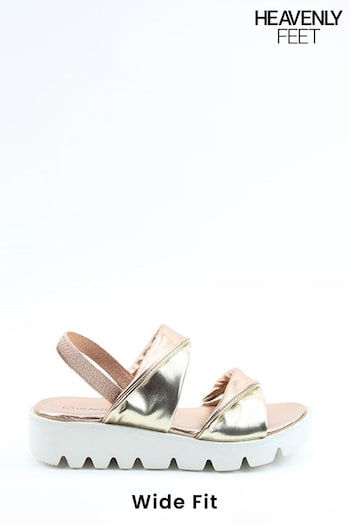 Heavenly Feet Rose Gold Sonia Litesoles Sandals (B98318) | £45