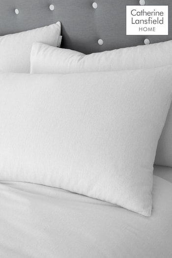 Catherine Lansfield White Brushed 100% Cotton Pair of Pillowcases (B98411) | £10